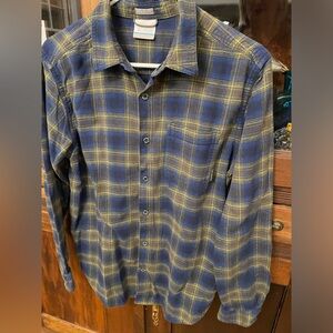 Columbia Flannel -medium - blue/green/grey plaid